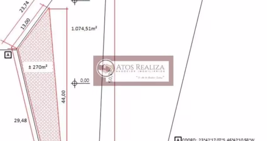 Terreno à venda em interlagos, são paulo, 1075m2 por r$ 1.250.000. oportunidade única! confira detalhes.