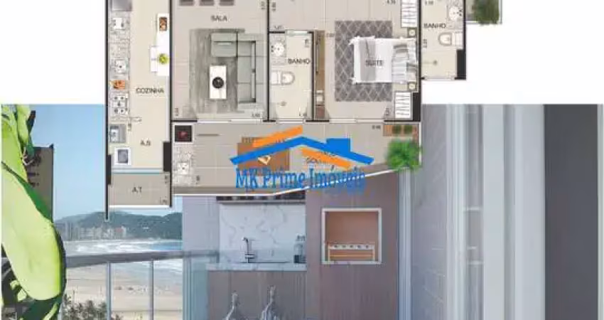 Apto 70m² 2 Dorm Suite 2 vagas Fiinanc Direto Varanda Gourmet -Praia Grande