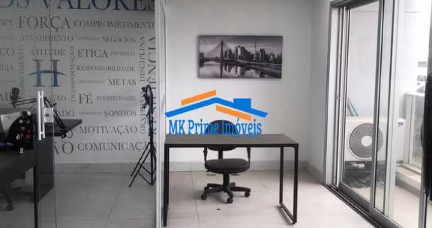 Sala Comercial 49mt², Banheiro Privativo, Sacada, 1 Vaga de Garagem