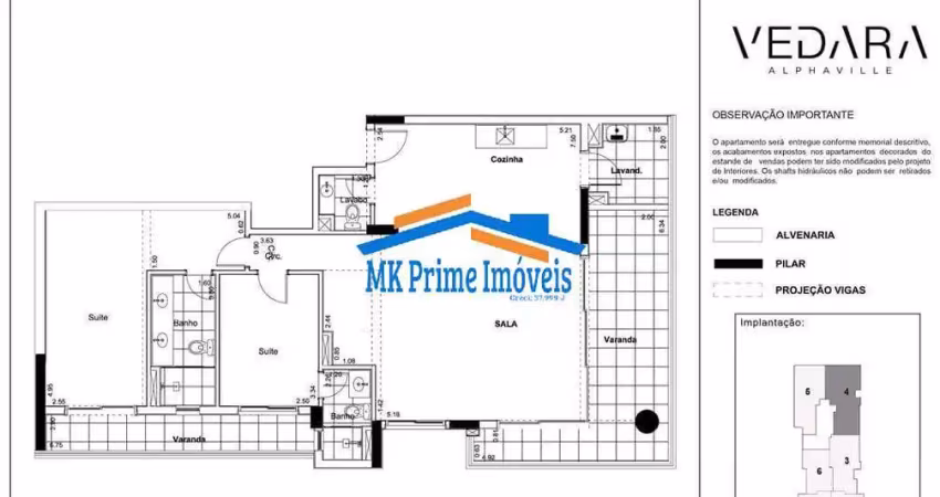 Apartamento Vedara 120m² 2 suítes - Alphaville
