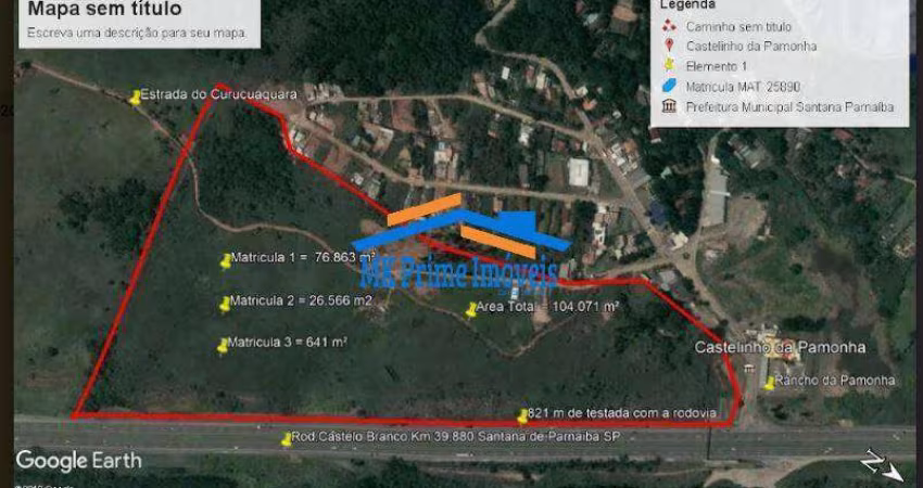 Terreno 104.000 mts com 800 mts frente Rod. Castelo Branco km 39