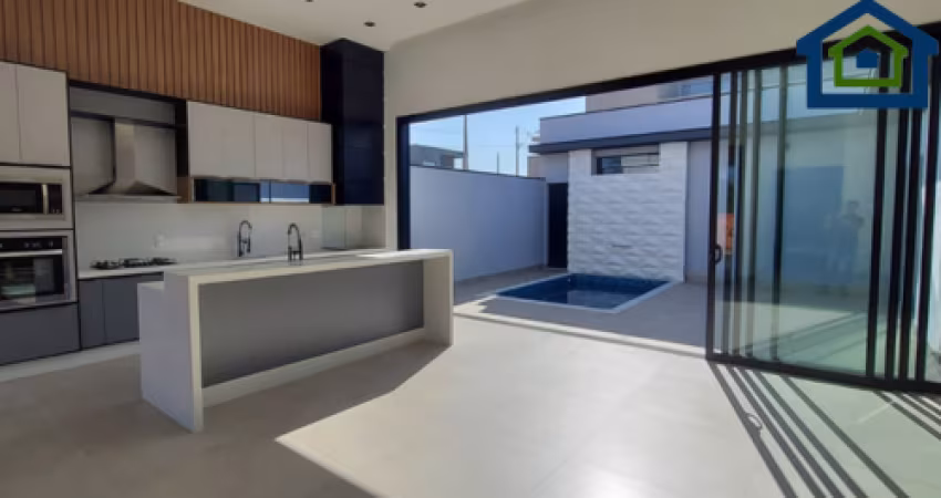 Linda Casa Térrea de 190m²  e Terreno de 300m2, à venda no excelente Condomínio Fechado Gran Reserve em Indaiatuba- SP.