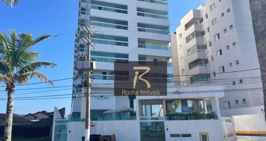 Excelente apartamento de frente para o mar todo mobiliado 2 dormitórios sendo 1 suíte um luxo R$449.000.00