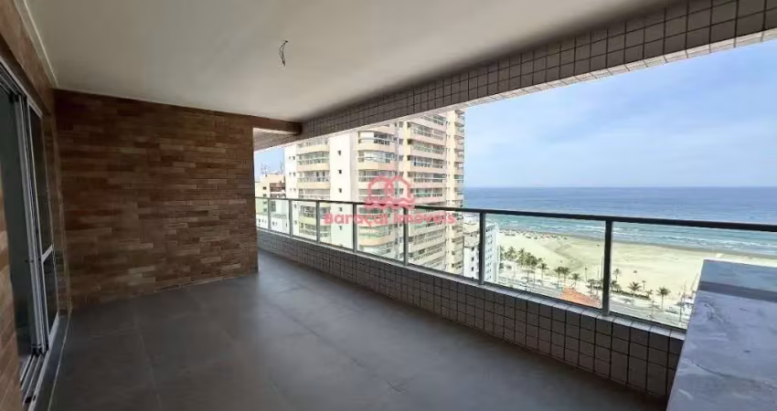 Apartamento à venda em aviação, praia grande - sp 3 quartos com vista mar