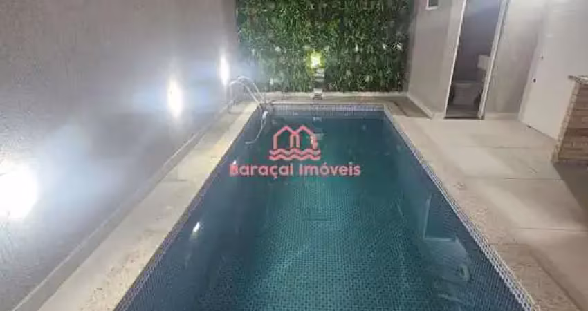 Excelente casa com piscina e churrasqueira na nova mirim, 2 dorm, 3 vagas