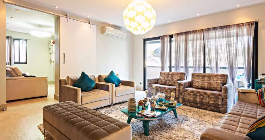 Apartamento de 245m² MOBILIADO para locação, Moema, São Paulo, SP. com 4 Suítes, 2 Salas amplas, 3