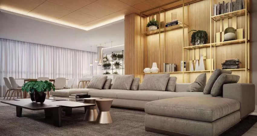 Luxuoso apartamento à venda no campo comprido, curitiba-pr: 4 quartos, 4 suítes, 6 banheiros, 4 vagas de garagem, 320,18m².