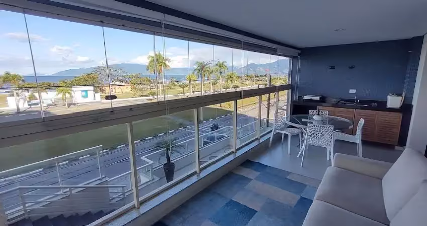 Lindo apartamento frente mar 3 dorms, 1suíte, 2 vagas em caraguatatuba-sp