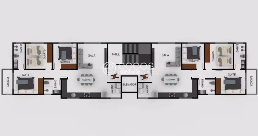 Apartamento à venda, 3 quartos, 1 suíte, 1 vaga, presidente roosevelt - uberlândia/mg