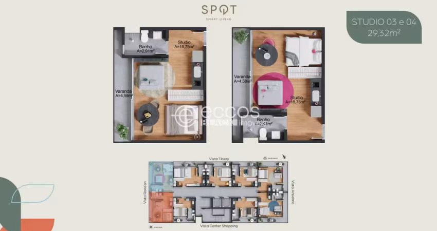 Studio à venda, 1 vaga, Tibery - Uberlândia/MG