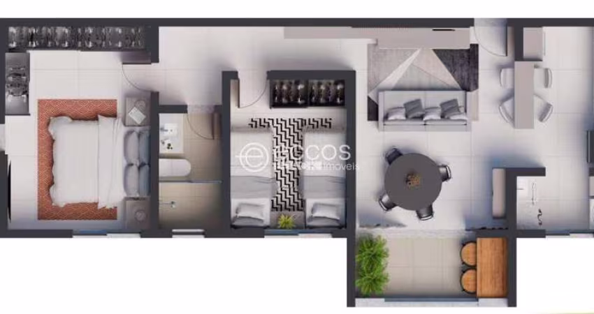 Apartamento à venda, 2 quartos, 1 suíte, 1 vaga, Chácaras Tubalina e Quartel - Uberlândia/MG