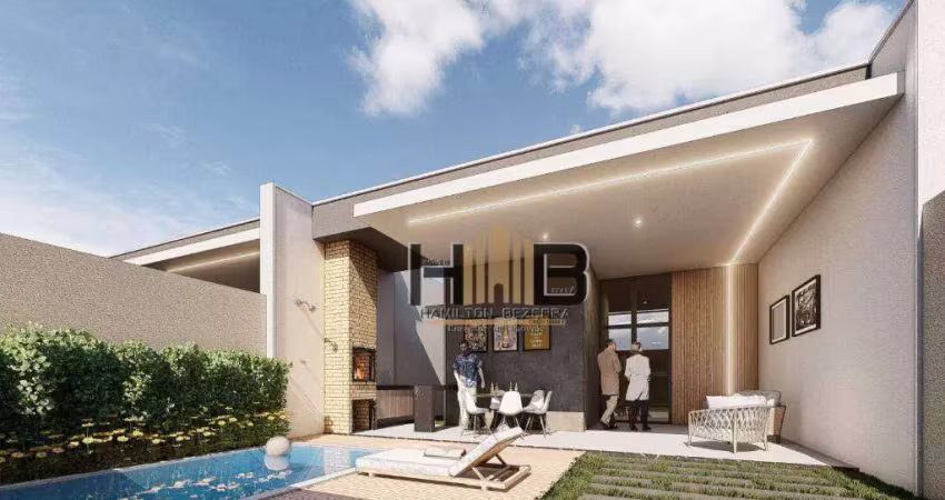 Casa plana moderna na cidade verde com 3 dormitórios suítesà venda, 116 m² por r$ 430.000 - são bento - fortaleza/ce