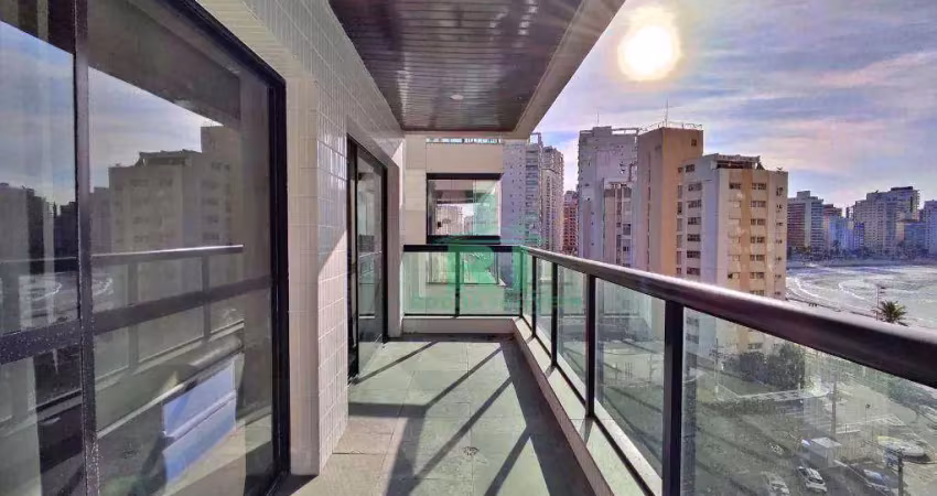 Apartamento vista mar,  4 dormitórios (1 suíte), 1 vaga, churrasqueira, astúrias - guarujá/sp