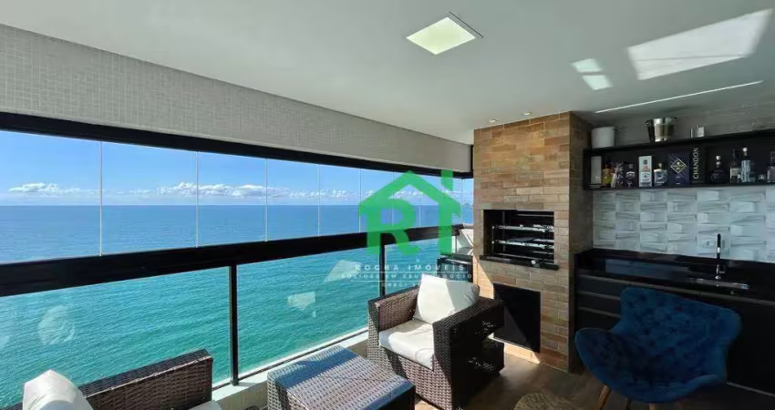 Apartamento frente mar com 3 quartos (3 suítes), 2 vagas e lazer à venda em pitangueiras, guarujá | rocha imóveis guarujá