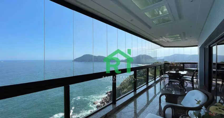 Apartamento frente mar, 4 dormitórios (4 suítes), 3 vagas, área de lazer, jardim astúrias, guarujá/sp