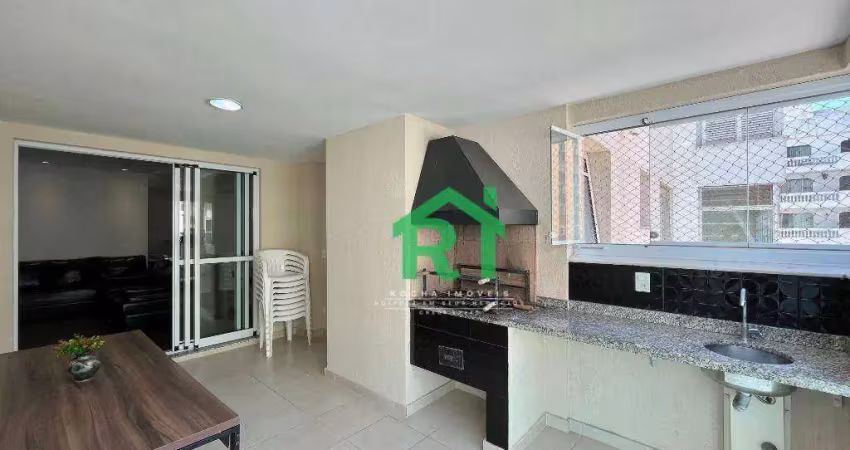 Apartamento 3 dormitórios, lazer, varanda gourmet, praia das pitangueiras, guarujá