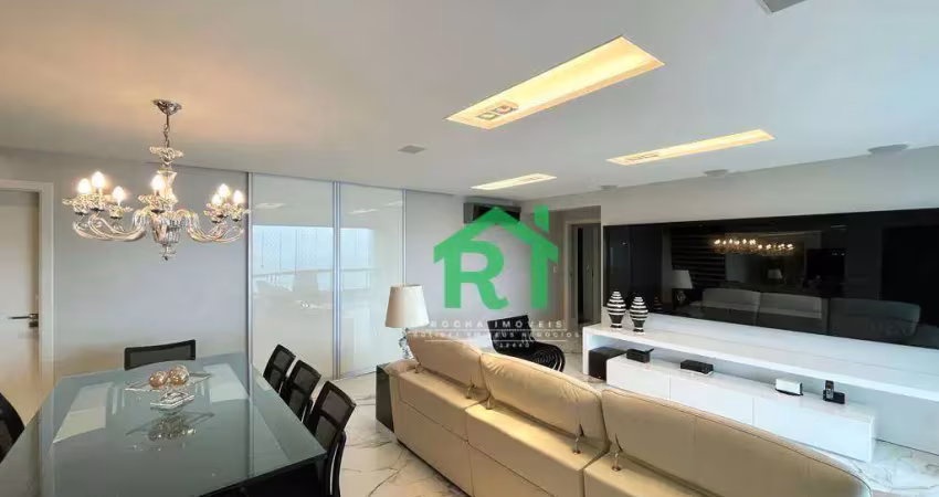 Apartamento frente mar, 3 suítes, 2 vagas, área de lazer, tombo, guarujá/sp