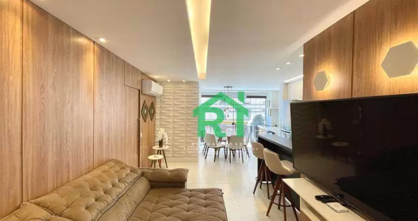 Apartamento reformado, 2 dormitórios (1 suíte), 2 vagas, área de lazer, pitangueiras, guarujá/sp