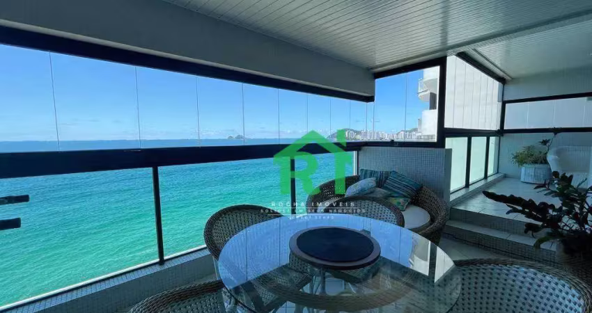 Apartamento frente mar, varanda gourmet, 3 dormitórios, 2 vagas, lazer, pitangueiras, guarujá/sp