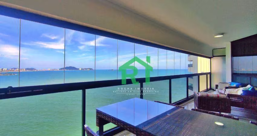 Apartamento frente mar, 3 dormitórios (3 suítes), 2 vagas, área de lazer, jardim astúrias, guarujá/sp