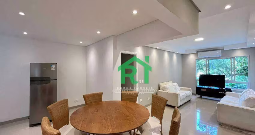 Apartamento beira mar, reformado, 3 dormitórios (1 suíte), 2 vagas, jardim astúrias, guarujá/sp
