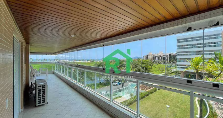 Apartamento beira mar, 4 dormitórios (4 suítes), 4 vagas, área de lazer, enseada, guarujá/sp