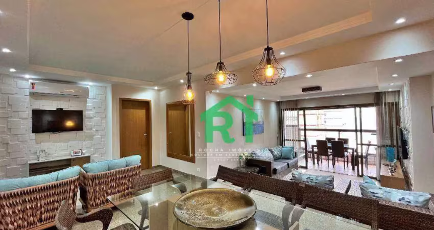 Apartamento beira mar, 4 dormitório (2 suítes), 2 vagas, área de lazer, jardim astúrias, guarujá/sp