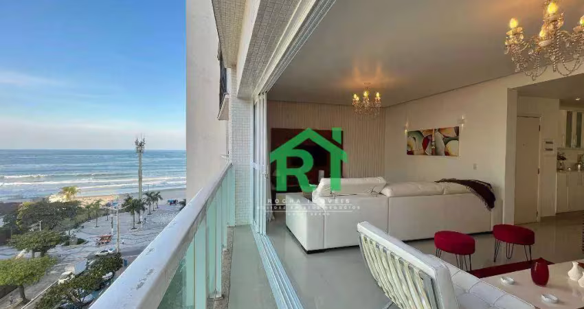 Apartamento com vista mar, reformado, 3 suítes, 1 vaga, pitangueiras, guarujá/sp