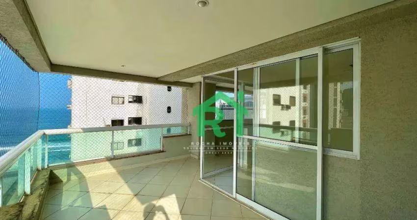 Apartamento beira mar, 3 dormitórios (3 suítes), 2 vagas, área de lazer, jardim astúrias, guarujá/sp