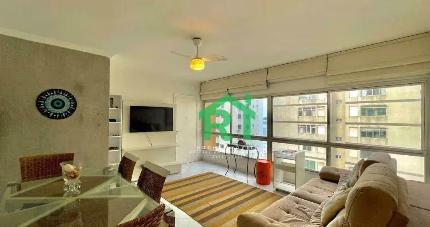 Apartamento com vista mar, 3 dormitórios (2 suítes), 1 vaga, jardim astúrias, guarujá/sp
