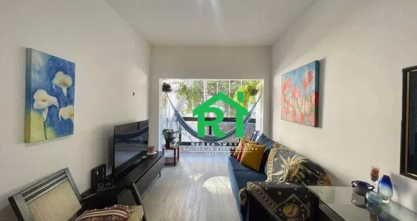 Apartamento com 2 dormitórios (1 suíte), 1 vaga, tombo, guarujá/sp