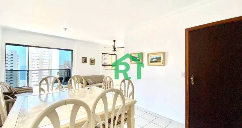 Apartamento vista ao mar, 3 dormitórios (1 suíte), lazer - astúrias, guarujá.