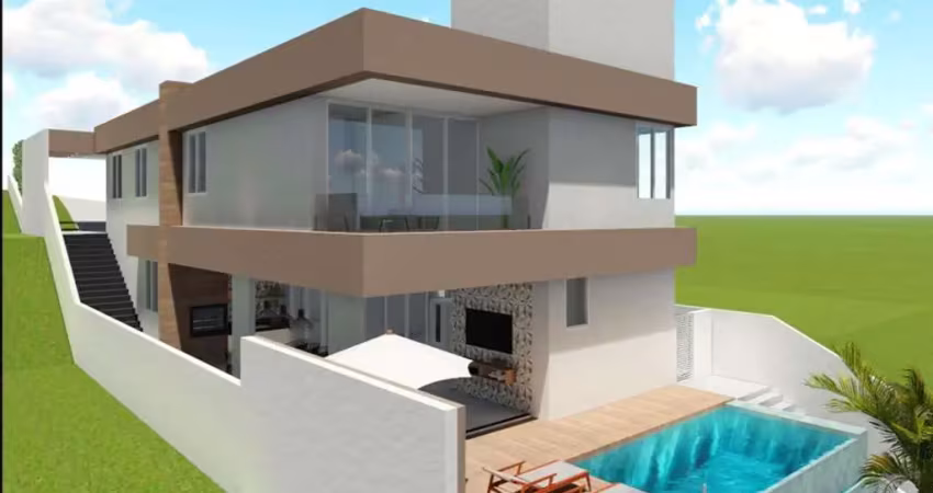 Casa em construção, 5 quartos e escritório em condomínio fechado