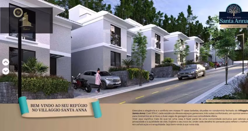 Casa com 3 dormitórios à venda, 140 m² por r$ 1.100.000,00 - condomínio villaggio santa anna - vinhedo/sp