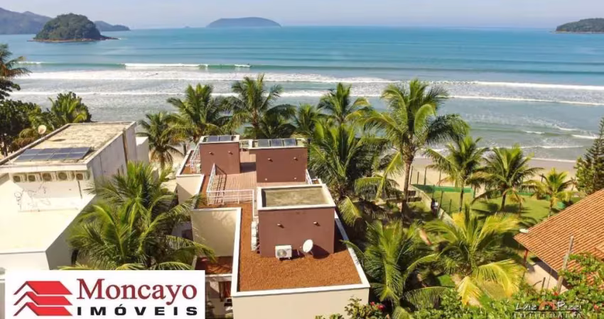 Sobrado triplex frente mar para venda no condomínio sapê, ubatuba