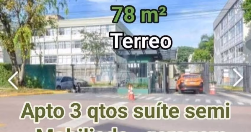 Excelente apto 79 m² com 3 qtos suíte. Garag.coberta.