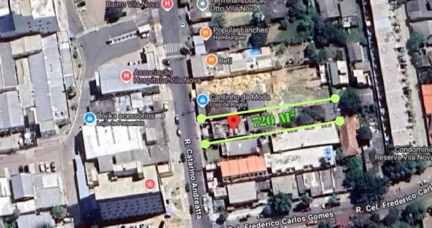 Terreno comercial com 726 metros quadrados no bairro vila nova