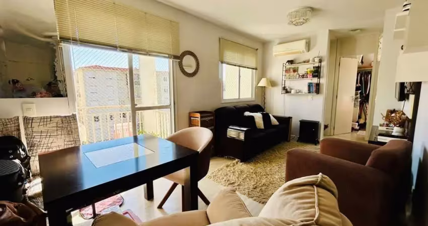 Apartamento semi mobiliado 2 dormitórios com sacada e vaga de garagem em condomínio com infra completa