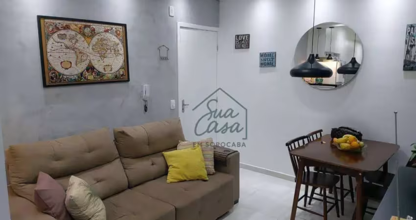 Apartamento com 2 dormitórios à venda, 45 m² por r$ 270.000 - jardim gutierres - sorocaba/sp