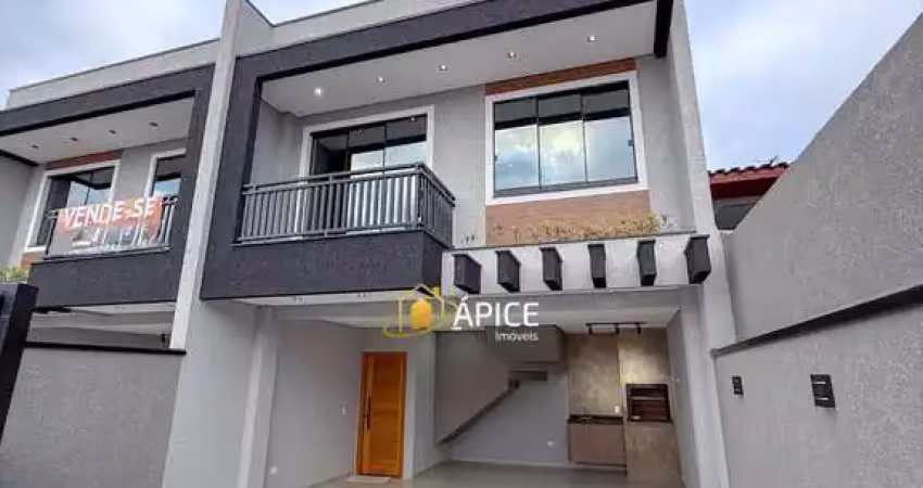 Sobrado com suíte e espaço gourmet no bairro nações, fazenda rio grande