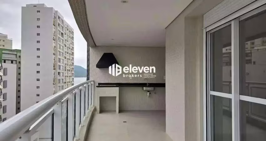 Apartamento novo com 3 suítes e varanda com churrasqueira – nunca habitado | próximo à praia – santos/sp
