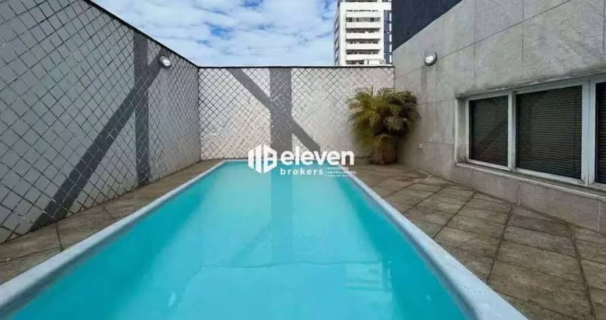 Cobertura à venda no boqueirão – 258m² | 3 dorms (1 suíte) | piscina privativa | vista parcial do mar – santos/sp