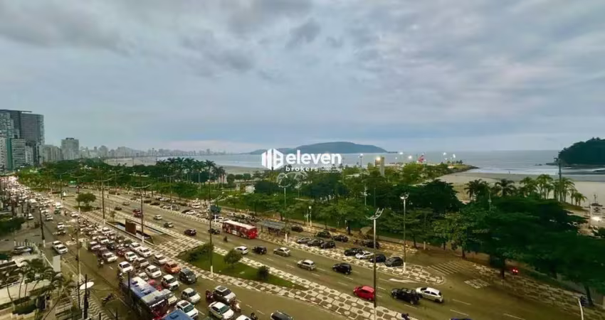 Apartamento 2 dormitórios com suíte, vista para o mar e quarto de apoio – josé menino, em frente ao emissário