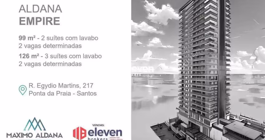 Apartamento à venda, 2 quartos, 2 suítes, 2 vagas, ponta da praia - santos/sp