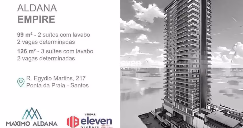 Apartamento à venda, 3 quartos, 3 suítes, 2 vagas, ponta da praia - santos/sp