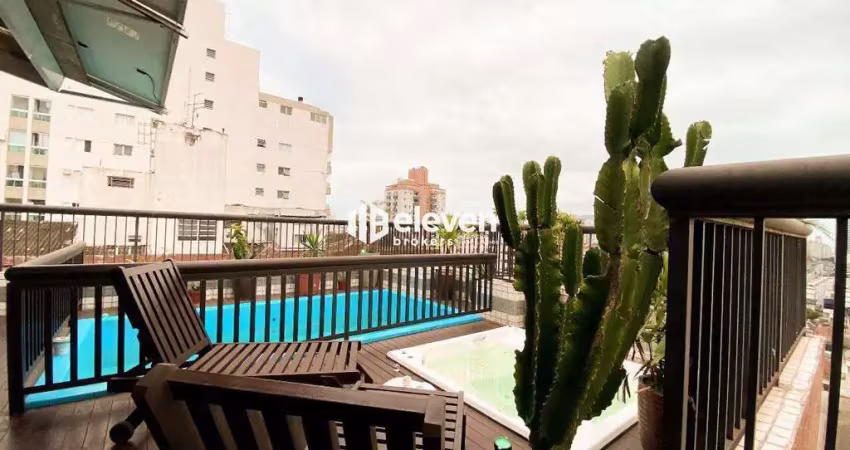 Cobertura para aluguel, 5 quartos, 3 suítes, 2 vagas, embaré - santos/sp