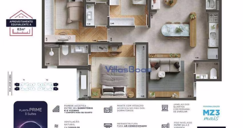 Apartamento com 3 dormitórios à venda, 76 m² por R$ 645.000,00 - Parque Industrial - São José dos Campos/SP