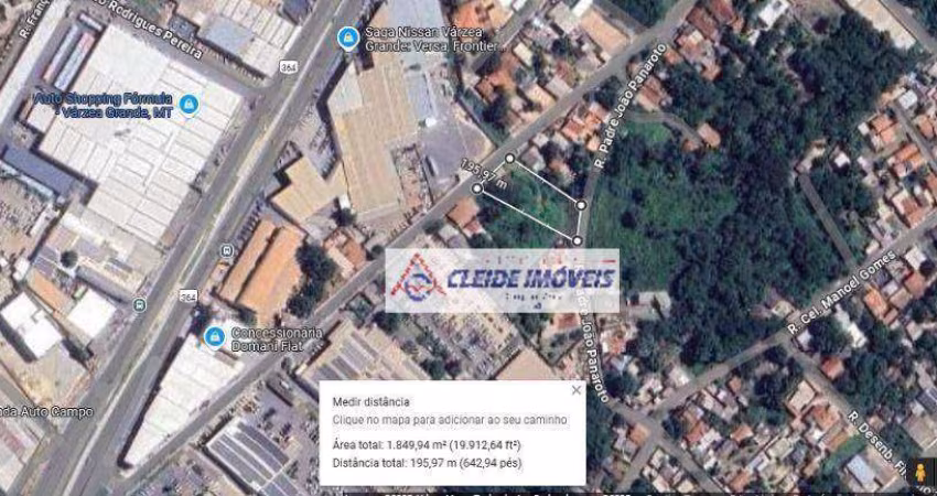 Vende terreno 1.850m², próximo Av. Feb Várzea Grande Comercial 30 metros de frente