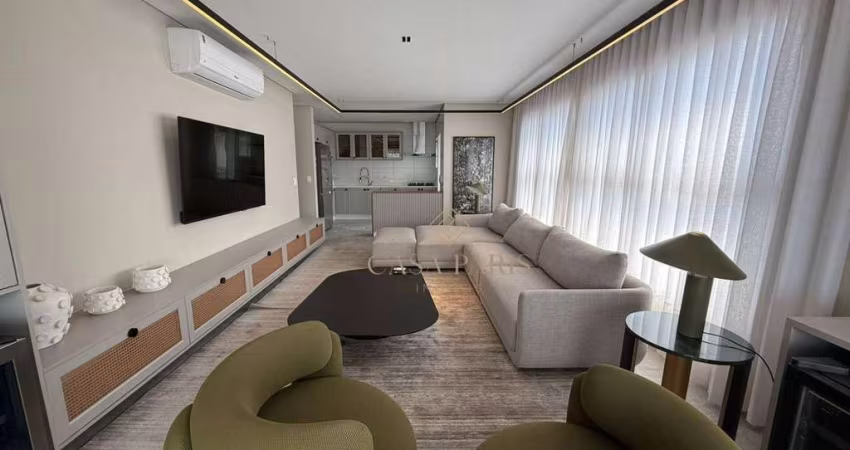 Apartamento mobiliado de alto padrão com 3 suítes à venda, 132 m² por r$ 2.180.000 - canto do forte - praia grande/sp