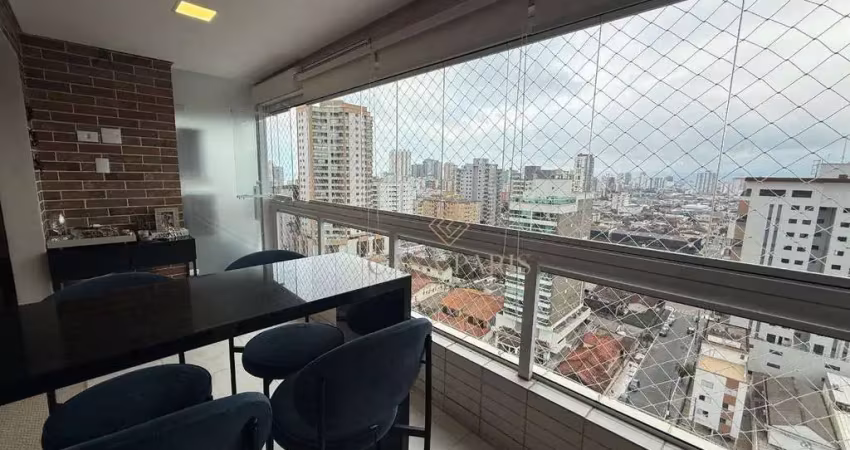 Apartamento mobiliado com 2 dormitórios à venda, 66 m² por r$ 680.000 - canto do forte - praia grande/sp